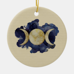 Triple Moon - Waterverf Keramisch Ornament