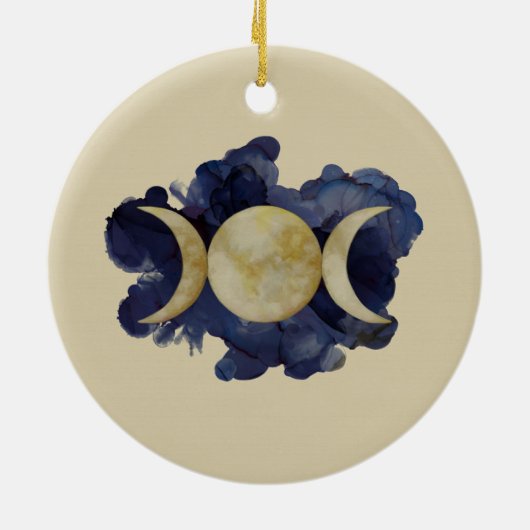 Triple Moon - Waterverf Keramisch Ornament (Achterkant)