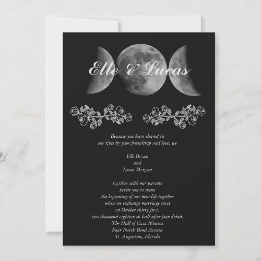 Triple Moon Wedding Uitnodiging (Voorkant)