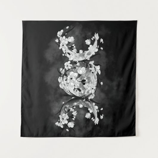 Triple Moon - White Blossom Wandkleed (Voorkant (horizontaal))