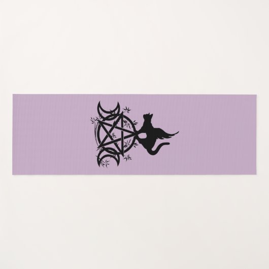 Triple Moon Wicca Pentacle Black Cat Yoga Mat (Voorkant (horizontaal))