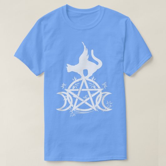 Triple Moon Witchcraft Witch Cat Moon God T-shirt (Design voorkant)