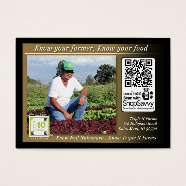 Triple N Boerderijen Traceerbare Shelftalker Visitekaartjes (Voorkant)