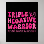 Triple Negatieve Krijger Borstkanker Bewustzijn Mo Poster (Voorkant)