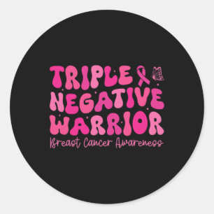 Triple Negatieve Krijger Borstkanker Bewustzijn Mo Ronde Sticker