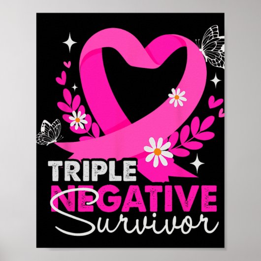 Triple-negatieve overlevende borstkanker bewustzij poster (Voorkant)
