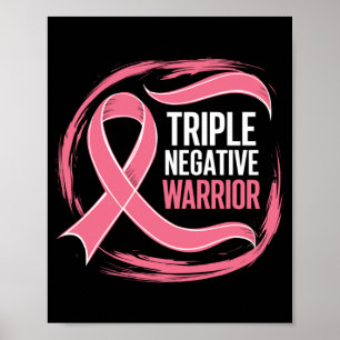 Triple Negatieve Strijdster Roze Lint Borstkanker Poster
