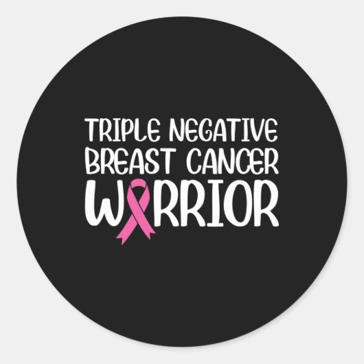Triple Negative Breast Cancer Awareness Warrior Pi Ronde Sticker (Voorkant)