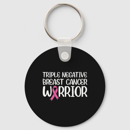 Triple Negative Breast Cancer Awareness Warrior Pi Sleutelhanger (Voorkant)