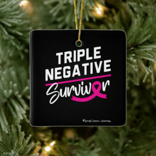 Triple Negative Survivor Breast Cancer Awareness Keramisch Ornament