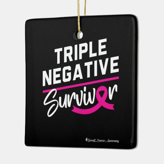 Triple Negative Survivor Breast Cancer Awareness Keramisch Ornament (Links)