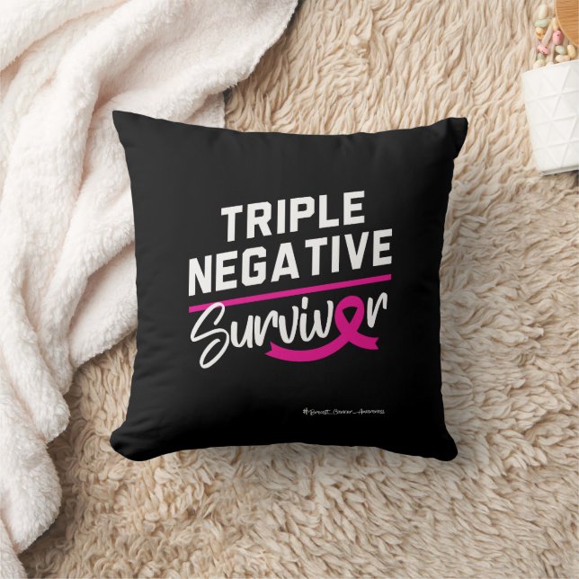 Triple Negative Survivor Breast Cancer Awareness Kussen (Deken)