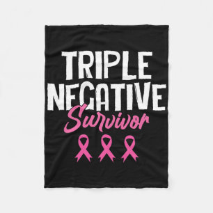 Triple Negative Survivor Breast Cancer Awareness P Fleece Deken