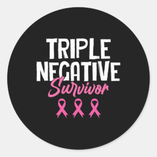 Triple Negative Survivor Breast Cancer Awareness P Ronde Sticker