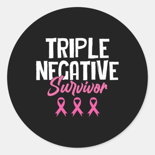 Triple Negative Survivor Breast Cancer Awareness P Ronde Sticker (Voorkant)