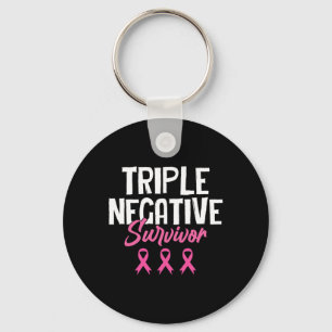 Triple Negative Survivor Breast Cancer Awareness P Sleutelhanger