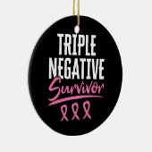 Triple Negative Survivor Breast Cancer TNBC Keramisch Ornament (Rechts)