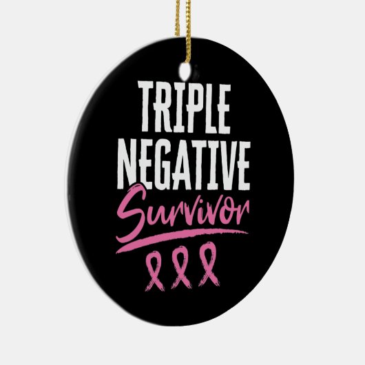 Triple Negative Survivor Breast Cancer TNBC Keramisch Ornament (Rechts)