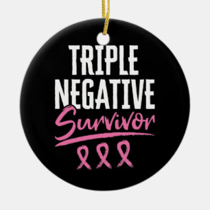 Triple Negative Survivor Breast Cancer TNBC Keramisch Ornament