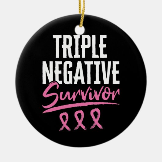 Triple Negative Survivor Breast Cancer TNBC Keramisch Ornament (Voorkant)