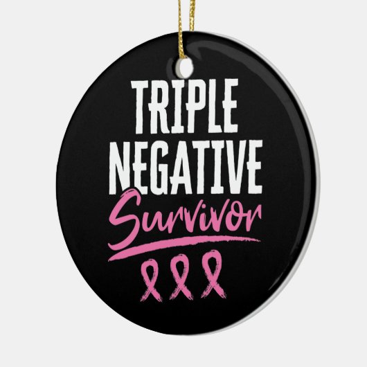 Triple Negative Survivor Breast Cancer TNBC Keramisch Ornament (Links)