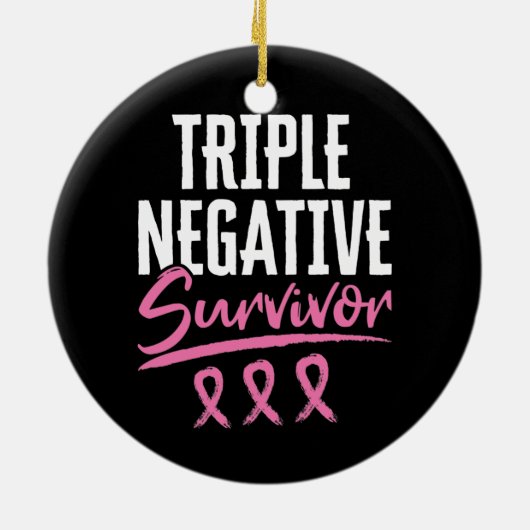Triple Negative Survivor Breast Cancer TNBC Keramisch Ornament (Achterkant)