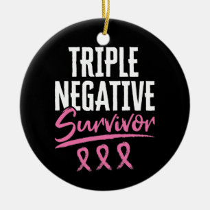 Triple Negative Survivor Breast Cancer TNBC Keramisch Ornament