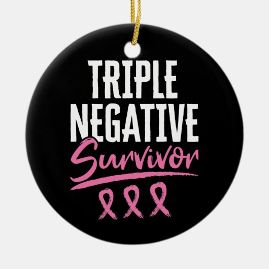 Triple Negative Survivor Breast Cancer TNBC Keramisch Ornament (Voorkant)