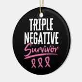 Triple Negative Survivor Breast Cancer TNBC Keramisch Ornament (Links)