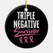Triple Negative Survivor Breast Cancer TNBC Keramisch Ornament (Achterkant)