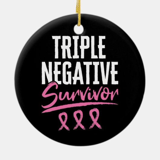 Triple Negative Survivor Breast Cancer TNBC Keramisch Ornament (Achterkant)