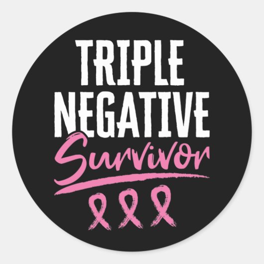 Triple Negative Survivor Breast Cancer TNBC Ronde Sticker (Voorkant)