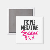 Triple Negative Survivor TNBC Borstkanker Aware Magneet (Voorkant / Achterkant)