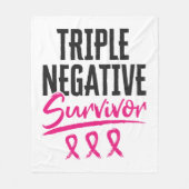 Triple Negative Survivor TNBC Breast Cancer Fleece Deken (Voorkant)