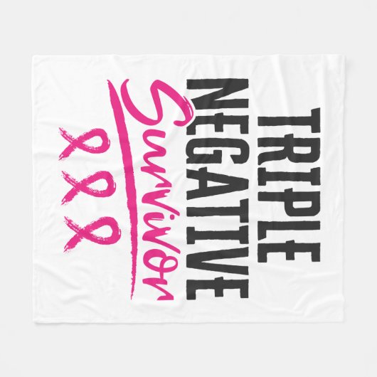 Triple Negative Survivor TNBC Breast Cancer Fleece Deken (Voorkant (Horizontaal))