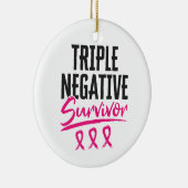 Triple Negative Survivor TNBC Breast Cancer Keramisch Ornament (Rechts)