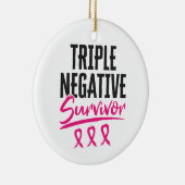 Triple Negative Survivor TNBC Breast Cancer Keramisch Ornament (Rechts)