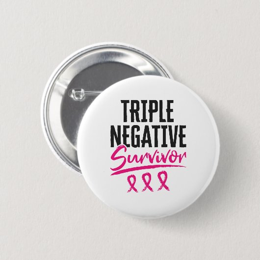 Triple Negative Survivor TNBC Breast Cancer Ronde Button 5,7 Cm (Voorkant /achterkant)