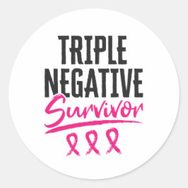 Triple Negative Survivor TNBC Breast Cancer Ronde Sticker