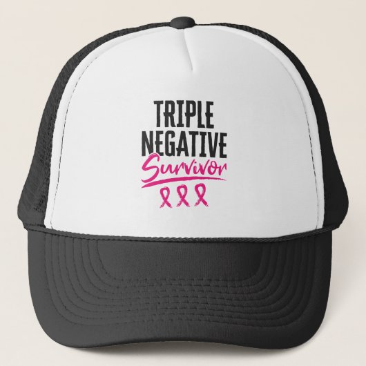 Triple Negative Survivor TNBC Breast Cancer Trucker Pet (Voorkant)