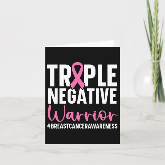 Triple Negative Warrior Breast Cancer Awareness Pi Kaart (Voorkant)