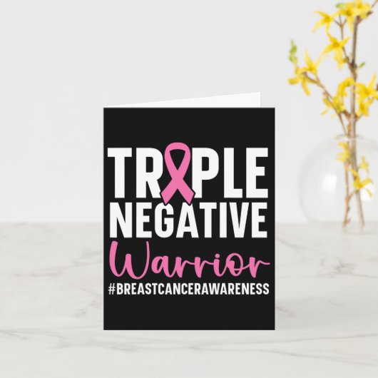 Triple Negative Warrior Breast Cancer Awareness Pi Kaart (Gele Bloem)