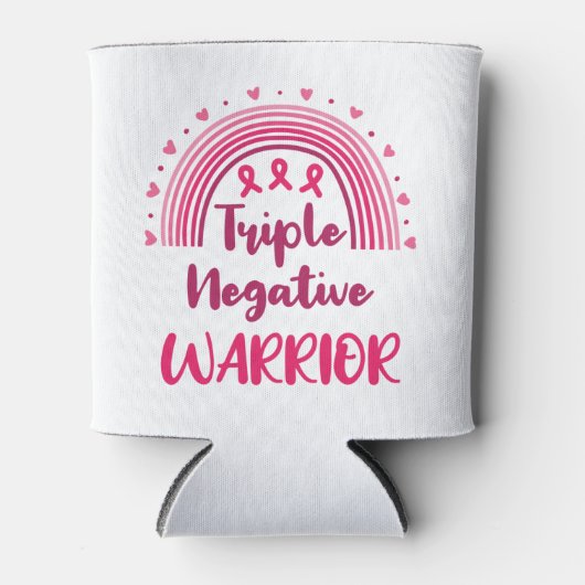 Triple Negative Warrior Breast Cancer Rainbow Blikjeskoeler (Voorkant)