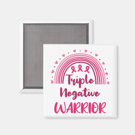 Triple Negative Warrior Breast Cancer Rainbow Magneet (Voorkant / Achterkant)