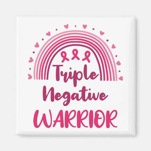 Triple Negative Warrior Breast Cancer Rainbow Magneet (Voorkant)