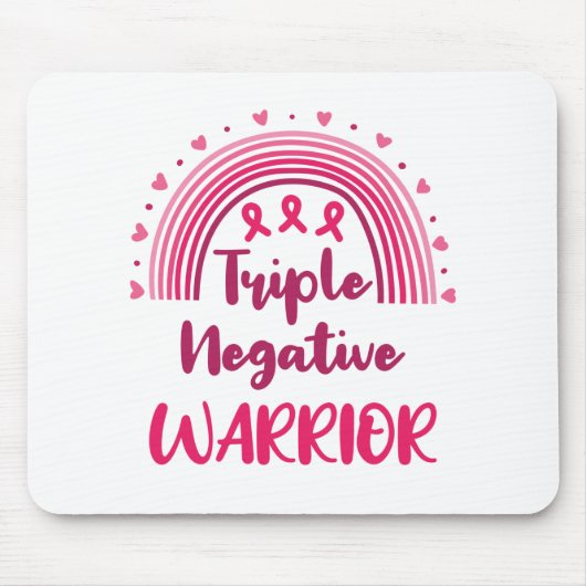 Triple Negative Warrior Breast Cancer Rainbow Muismat (Voorkant)