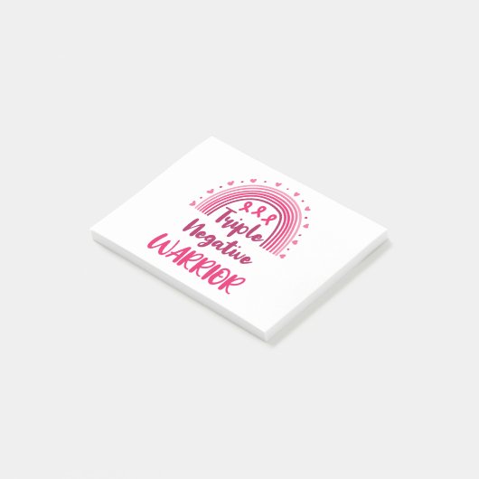 Triple Negative Warrior Breast Cancer Rainbow Post-it® Notes (Schuin)