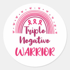 Triple Negative Warrior Breast Cancer Rainbow Ronde Sticker