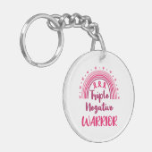 Triple Negative Warrior Breast Cancer Rainbow Sleutelhanger (Voorkant Links)