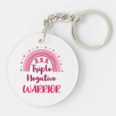 Triple Negative Warrior Breast Cancer Rainbow Sleutelhanger (Achterkant)